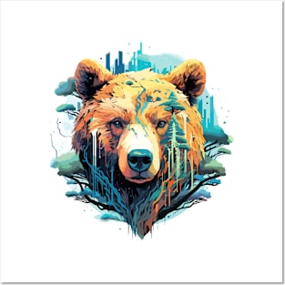 Grizzly Bear Animal Freedom World Wildlife Wonder Abstract Posters and Art